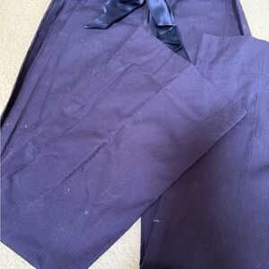 bebe Deep Purple pinstriped Pants w/satin bow tie